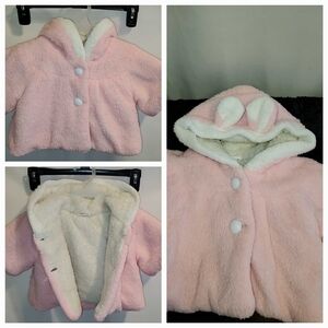 Cozy Pink Baby Girl's Jacket with Hood Size 3-6 Months